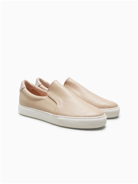 women's beige slip on sneakers.